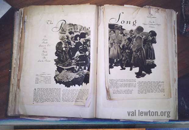 Rogue Song Scrapbook Val Lewton